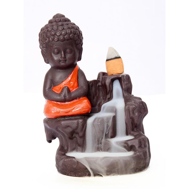 Quemador de incienso de bendición de cerámica, fuente de humo de reflujo de Buddha Stones , decoración