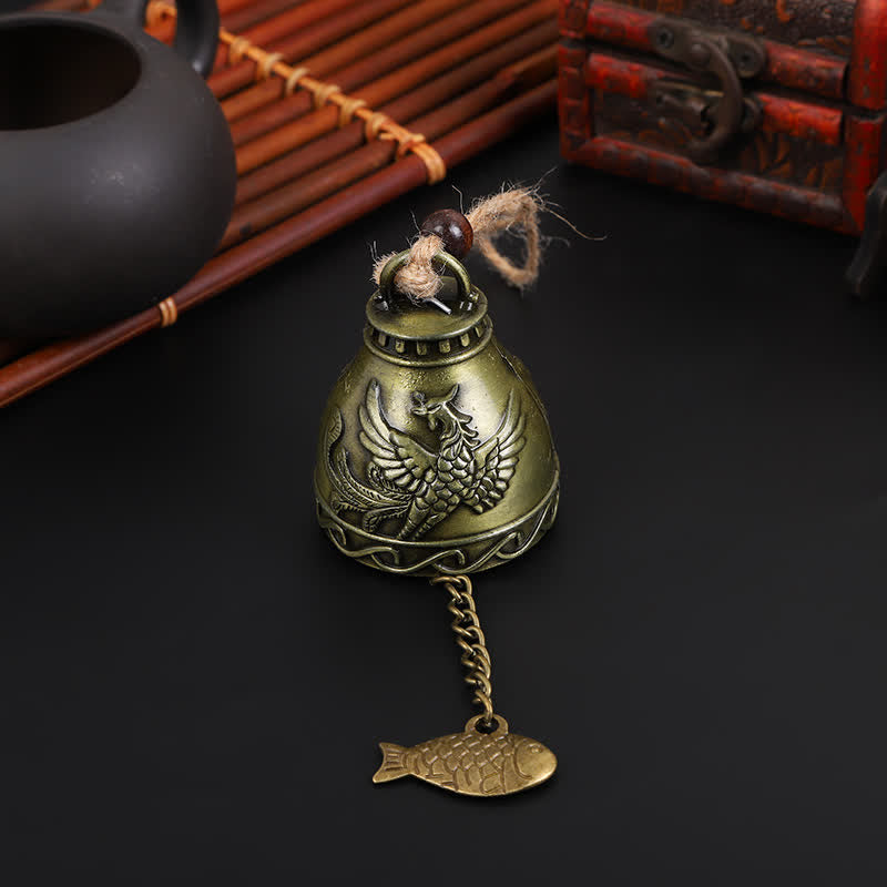 Feng Shui Buda Koi pez dragón elefante carillón de viento campana suerte decoración colgante de pared