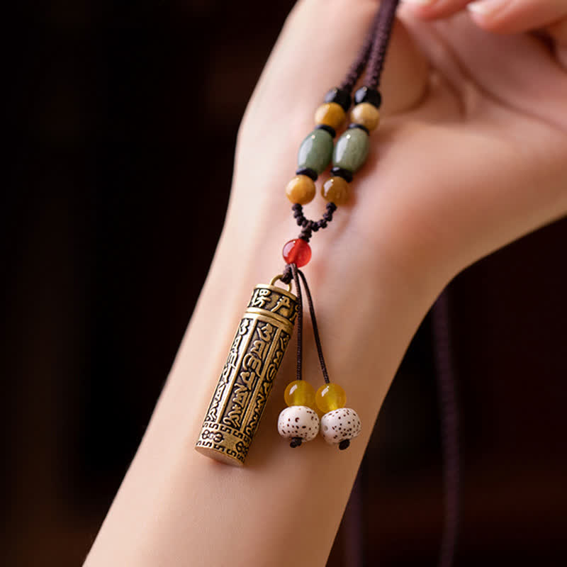 Buddhastoneshop Tibet Om Mani Padme Hum Ágata Shurangama Sutra Collar de protección colgante - image 12