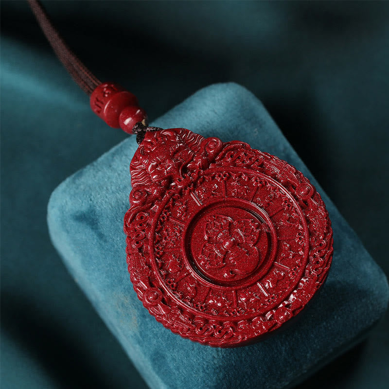 Buddha Stones del zodiaco chino, amuleto de Bagua de cinabrio Natural, colgante para mantener alejados los espíritus malignos - image 2