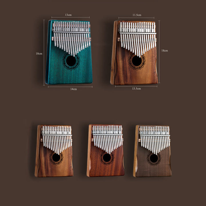 Buddha Stones Kalimba 17 teclas Piano de pulgar madera de caoba Acacia nogal Piano de dedo portátil
