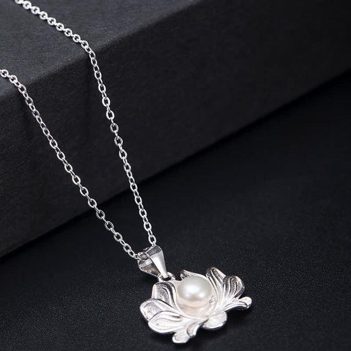 Colgante de collar de riqueza con perlas de flor de loto de plata de ley 925 con Buddha Stones - image 4