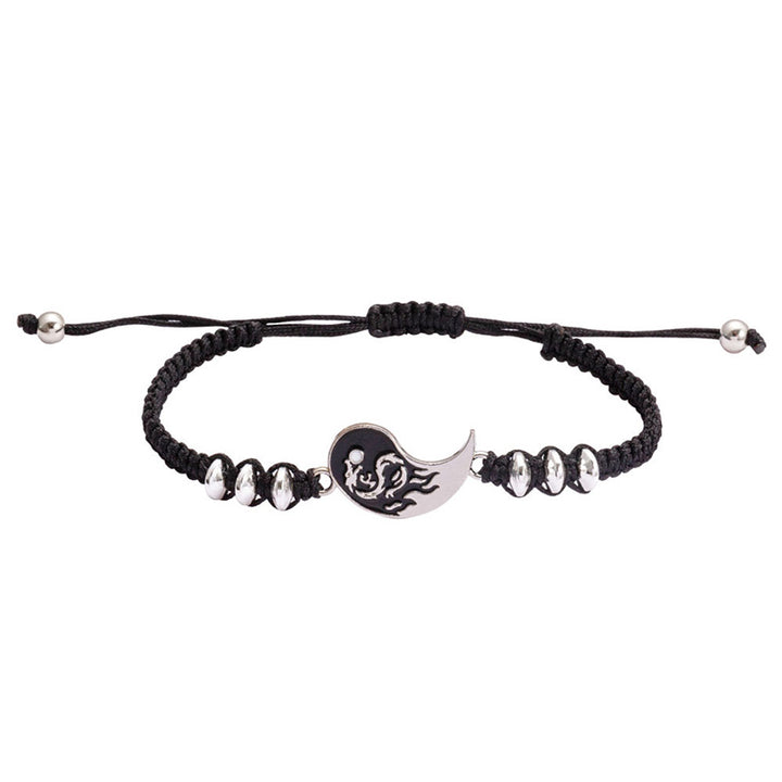 Buddha Stones 2 piezas Pulsera de pareja de dragón Yin Yang
