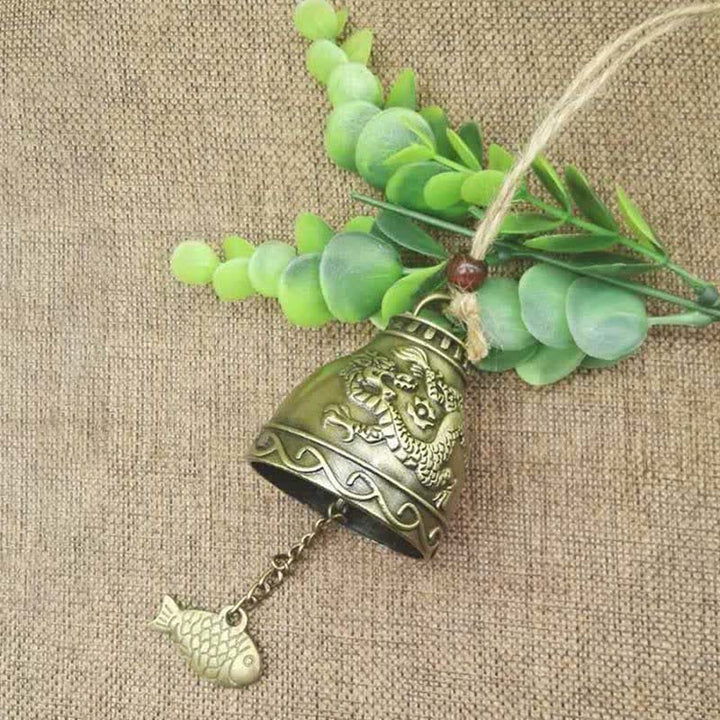 Feng Shui Buda Koi pez dragón elefante carillón de viento campana suerte decoración colgante de pared