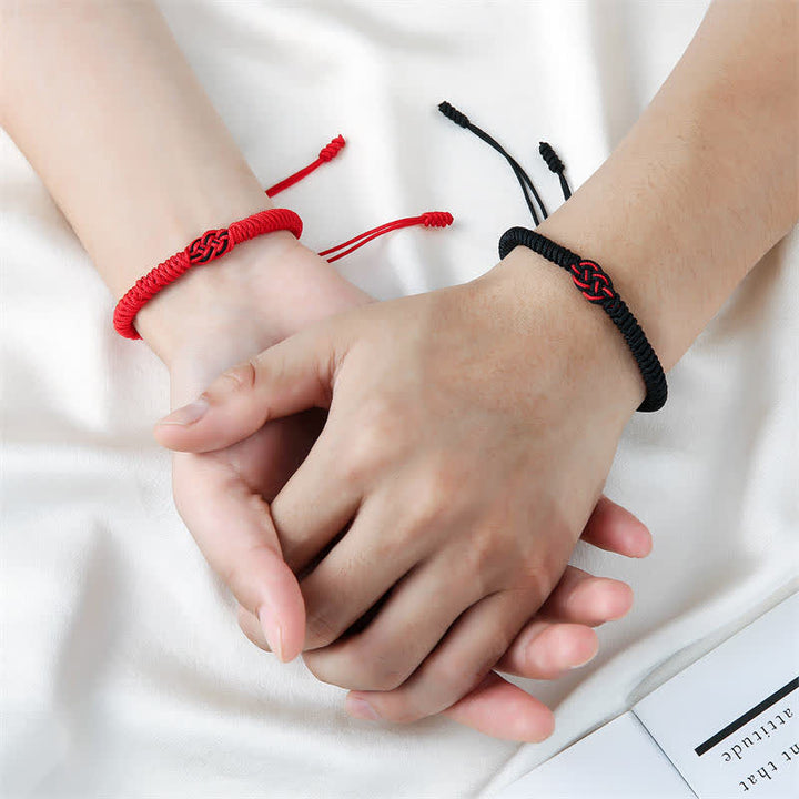 Pulsera de cuerda de protección con nudo chino de la suerte tibetana, Buddha Stones , 2 uds.