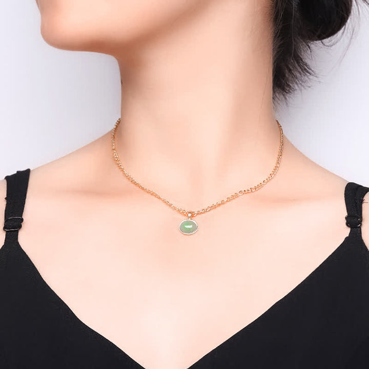 Colgante de collar de acero de titanio de fuerza turquesa ovalada