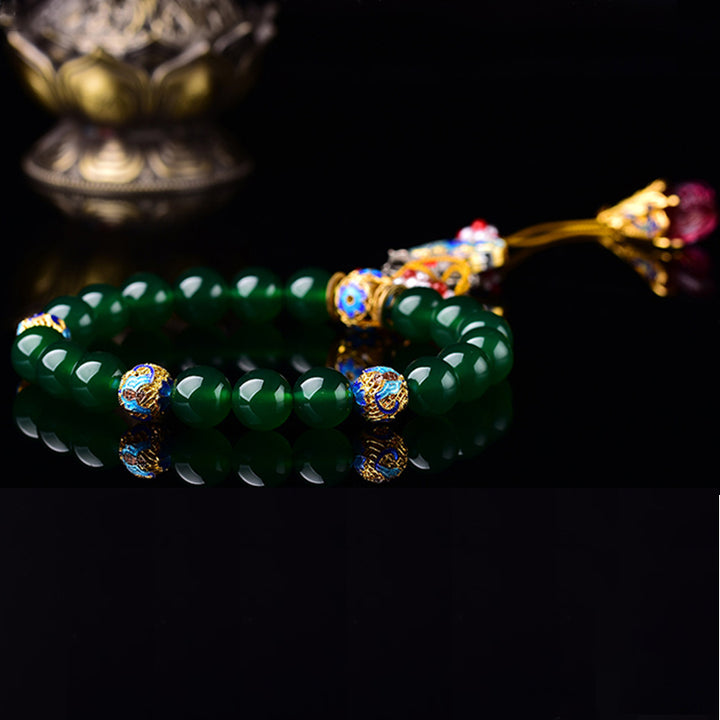 Ágata verde Natural muñeca Mala éxito encanto bolsillo Mala decoración del coche