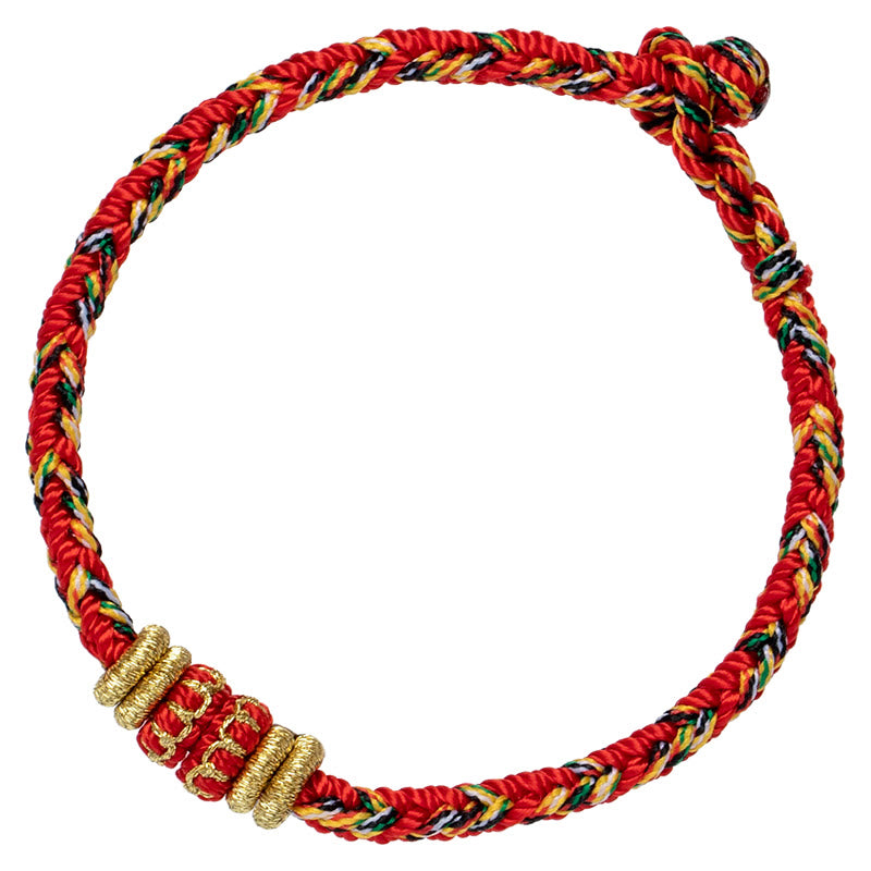 Pulsera de cuerda trenzada de fuerza de la suerte del Buda Natal del zodíaco chino hecha a mano del Tíbet con Buddha Stones