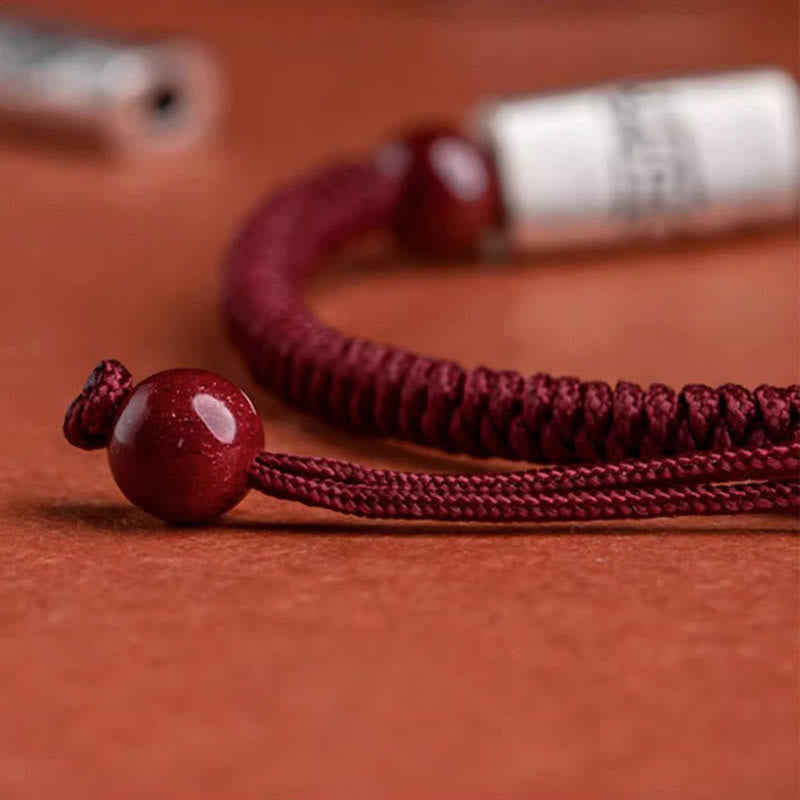 Pulsera de hilo de cinabrio del zodíaco chino de plata de ley 925 con Buddha Stones