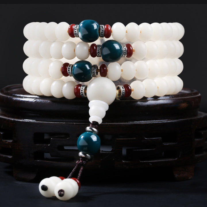 Pulsera con dijes de bendición de loto con cuentas de semillas Bodhi de Buddha Stones