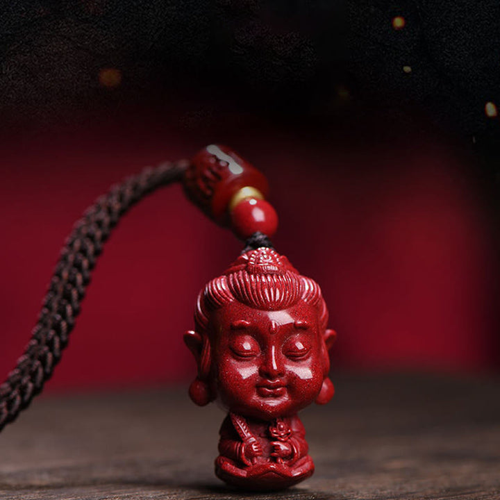Buddha Stones del zodiaco chino, Buda natal, amuleto de cinabrio Natural, colgante para mantener alejados los espíritus malignos