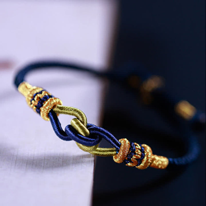 Pulsera de hilo trenzado con Buddha Stones, hecha a mano, anudada, fuerza de la fe