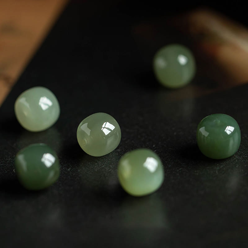 Pulsera de cuerda de la suerte con carácter de Jade Hetian del zodíaco chino cinabrio Natural de Buddha Stones