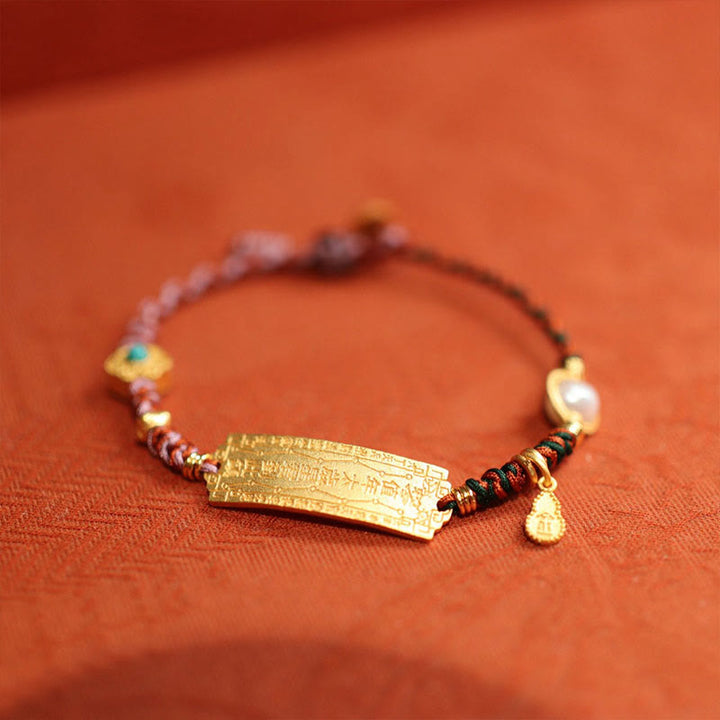 Pulsera trenzada con amuleto de la suerte, hecha a mano, en plata de ley 925 con Buddha Stones - Pulsera multicolor Tai Sui de perla de calabaza (circunferencia de muñeca: 14-20 cm) - image 14