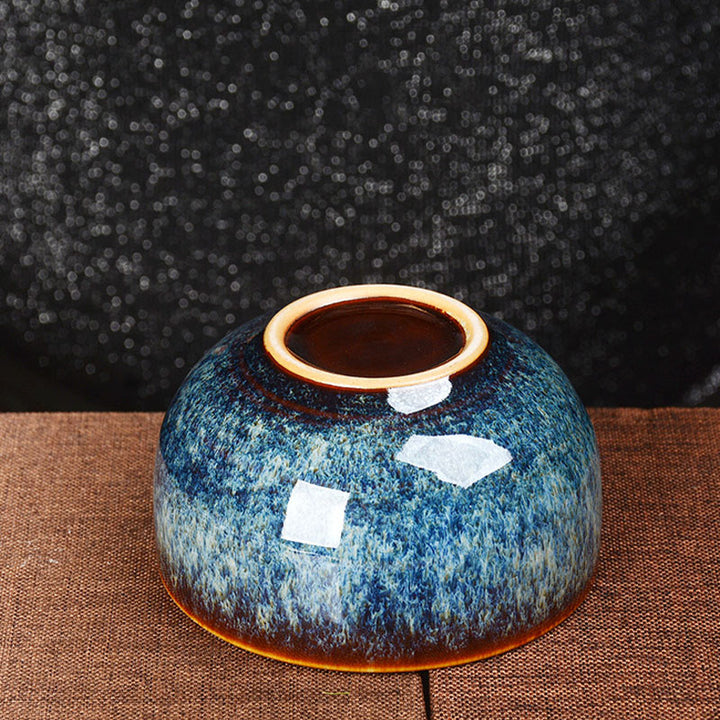 Buddha Stones, loto, dragón, Fénix, pez Koi, taza de té de cerámica china Jianzhan, taza de té de Kung Fu, 110ml