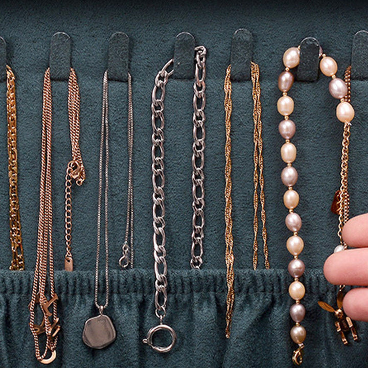 Caja organizadora de joyería de diseño Simple con Buddha Stones, caja de almacenamiento de joyería de franela de una sola capa con cerradura - image 6