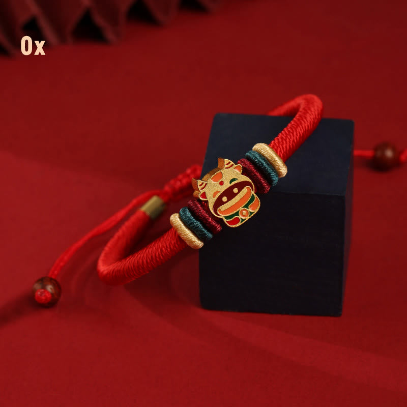 Pulsera roja trenzada de la suerte del zodíaco chino, hecha a mano, de Plata de Ley 925 con Buddha Stones , Año del Dragón