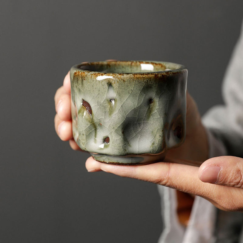 Buddha Stones hechas a mano, textura de hielo agrietada Simple, taza de té de cerámica china Jianzhan, taza de té de Kung Fu