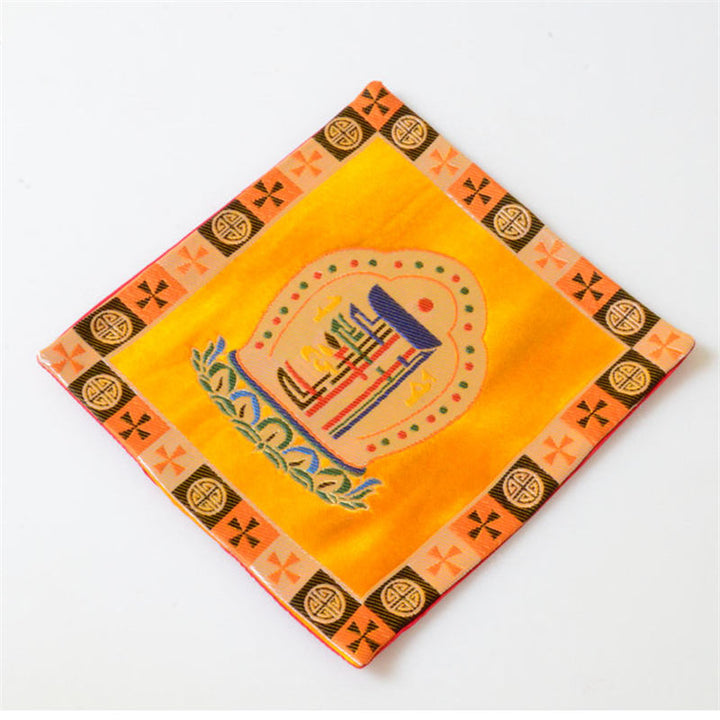 Estera de altar de oración Man-Bcu Kalachakra, estera de Jacquard para meditación curativa