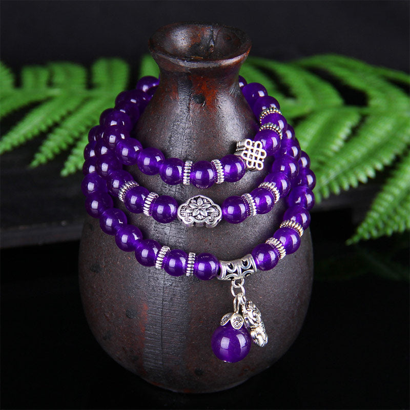 Buddha Stones La pulsera de riqueza Pixiu de amatista