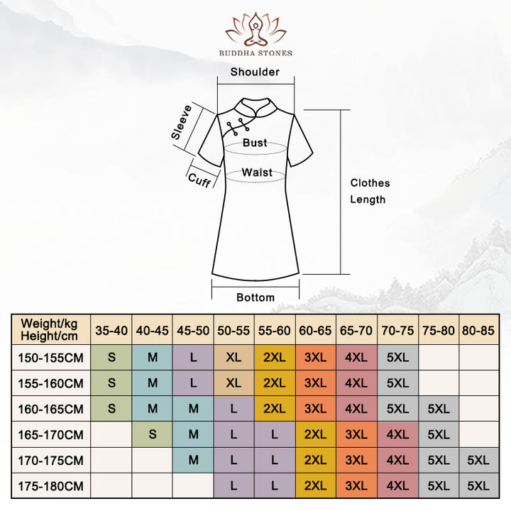 Vestido Cheongsam con estampado de hojas y nubes propicias vintage de Buddha Stones vestido Qipao para mujer - image 16