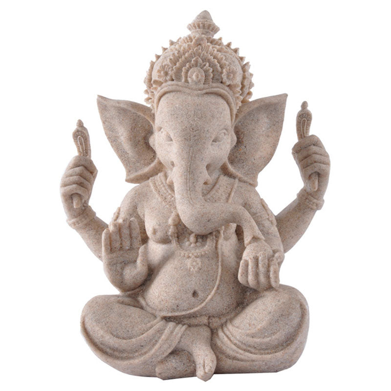 Estatua de elefante Ganesh Ganpati de Buddha Stones , bendición de riqueza, decoración del hogar