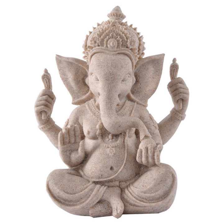 Estatua de elefante Ganesh Ganpati de Buddha Stones , bendición de riqueza, decoración del hogar
