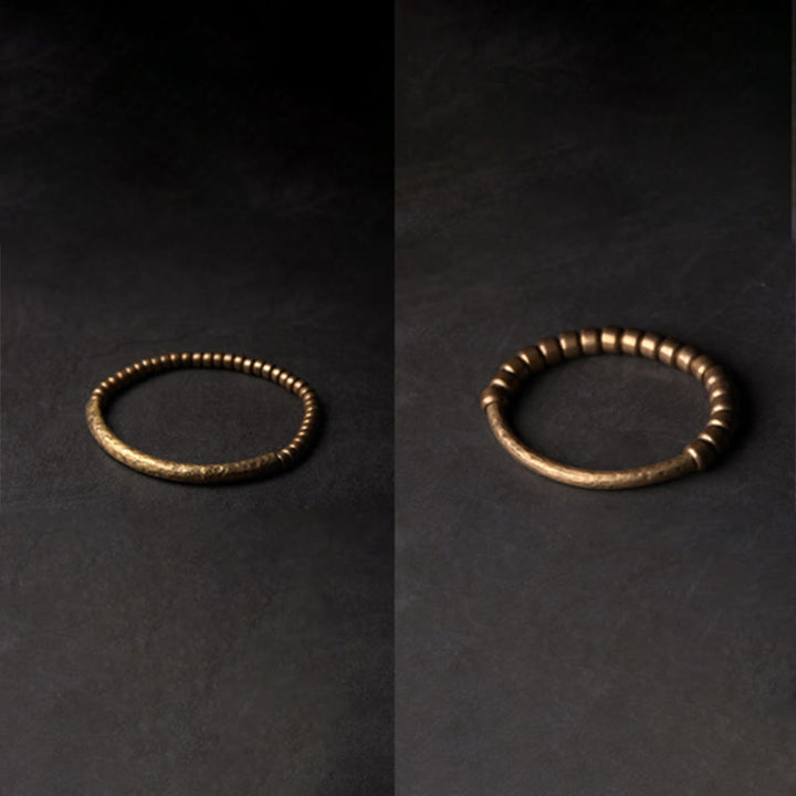 Pulsera de la riqueza de la suerte con cuentas de cobre y latón de diseño simple de Buddha Stones