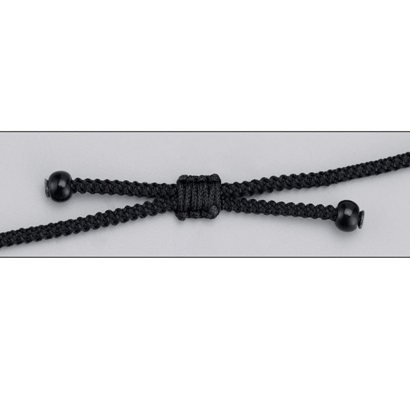 Collar con colgante de cuerda de protección con diseño de cuentas Dzi de nueve ojos de plata de ley 999 con Buddha Stones