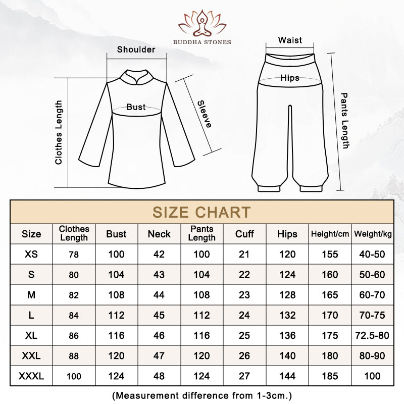 Buddha Stones Conjunto de ropa unisex para práctica de meditación, oración, tai chi y qigong con bordado de flores - image 16
