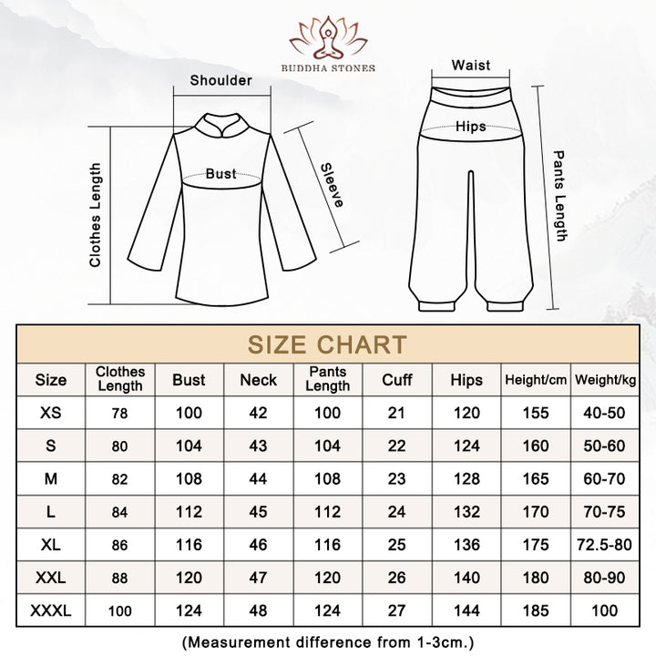 Buddha Stones Conjunto de ropa unisex para práctica de meditación, oración, tai chi y qigong con bordado de flores - image 16