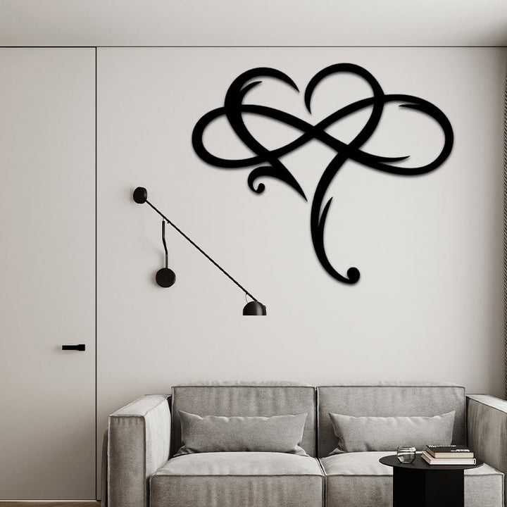 Buddha Stones doble infinito corazón metal signo familia arte de pared