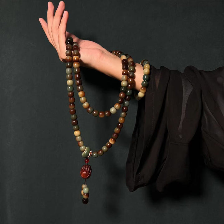 Buddha Stones 108 cuentas Mala semilla Bodhi paz sabiduría pulsera muñeca Mala bolsillo Mala