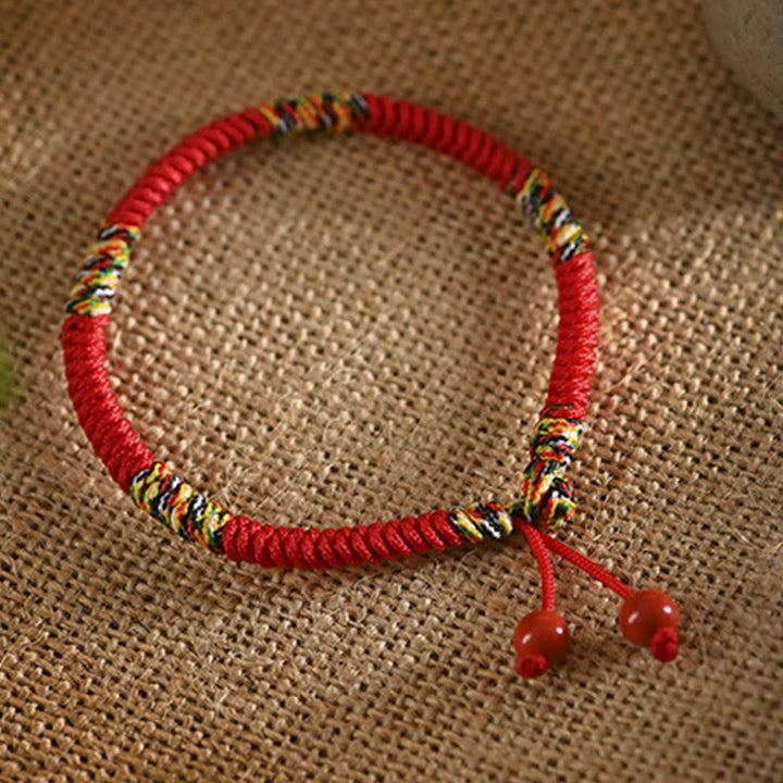 Pulsera de la suerte con protección de cuerda y nudo King Kong de cinco colores