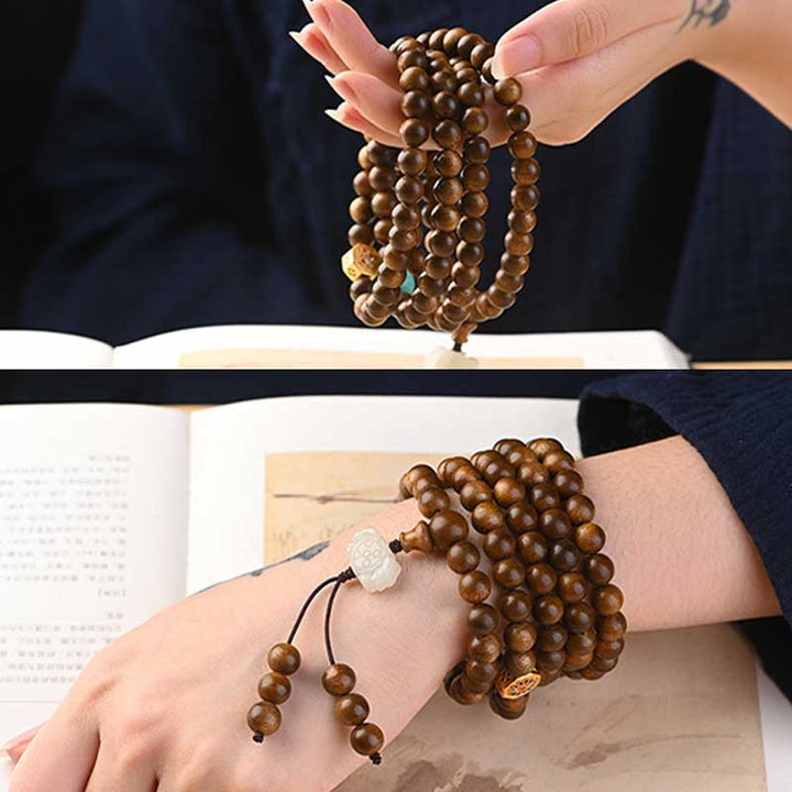 Pulsera Calma de Protección de Palosanto Tibetano Mala
