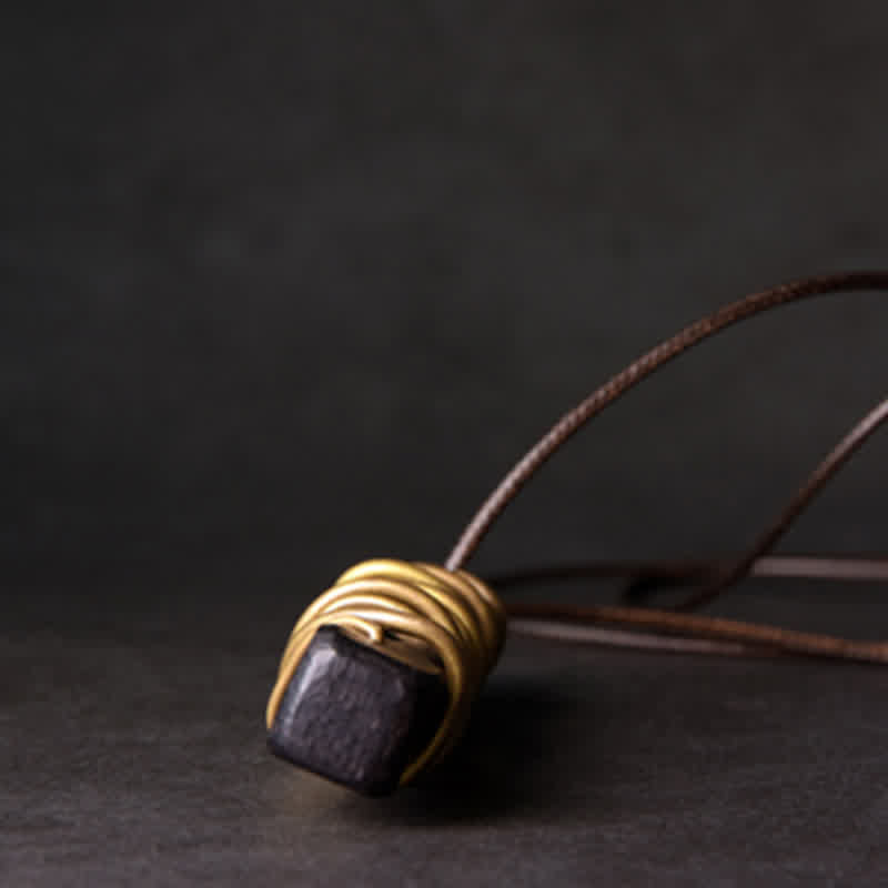 Colgante de collar de paz con Buddha Stones , madera de ébano del Tíbet, equilibrio de cobre - image 10