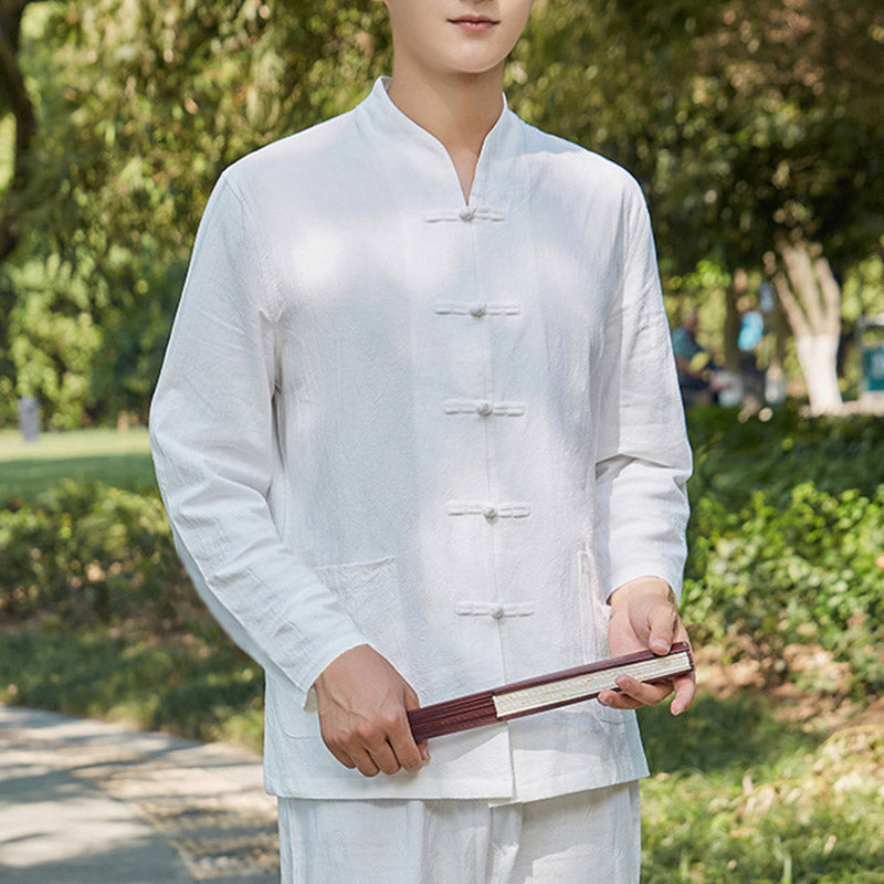 Buddha Stones espiritual Zen práctica Yoga meditación oración ropa algodón lino conjunto de hombres