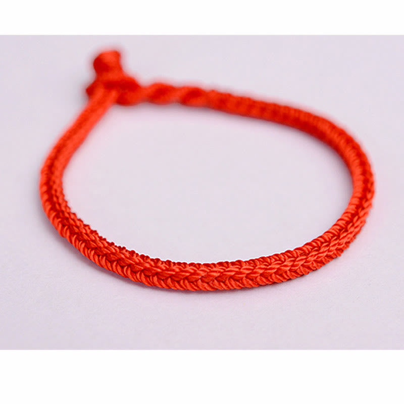 Pulsera de cuerda trenzada con protección de nudo de paz de ocho hilos hecha a mano tibetana con Buddha Stones