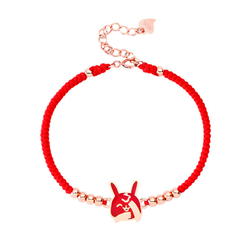 Pulsera de hilo rojo con Buddha Stones de plata de ley 925, zodíaco chino, suerte, fe, decoloración
