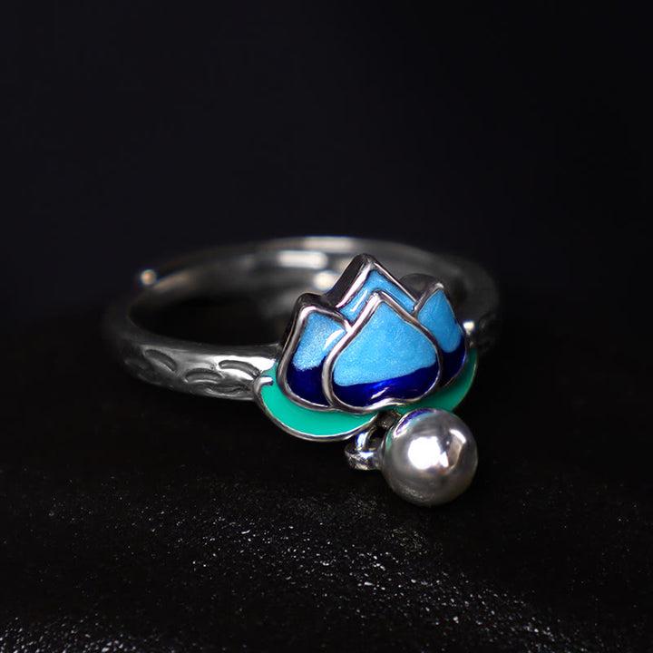Anillo de iluminación con patrón de flor de loto de Buddha Stones