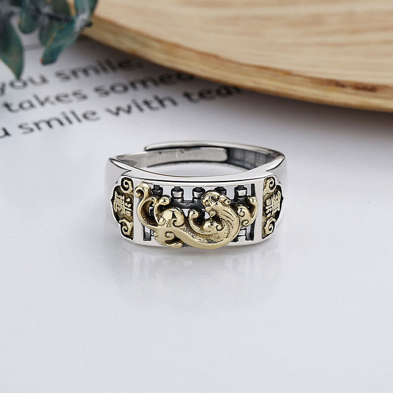 Anillo ajustable de plata de ley 925 PiXiu Suerte Riqueza