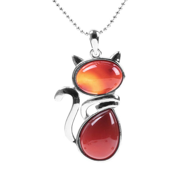 Colgante de collar de protección de cristal natural con diseño de gato de Buddha Stones - image 6