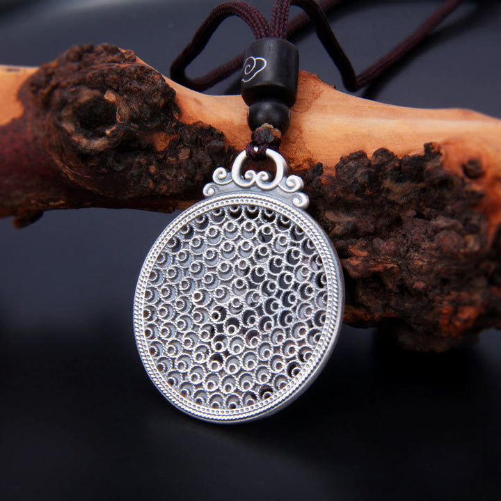 Collar con colgante de plata de ley 999 con Buddha Stones , suerte, pez koi, éxito y prosperidad - image 3