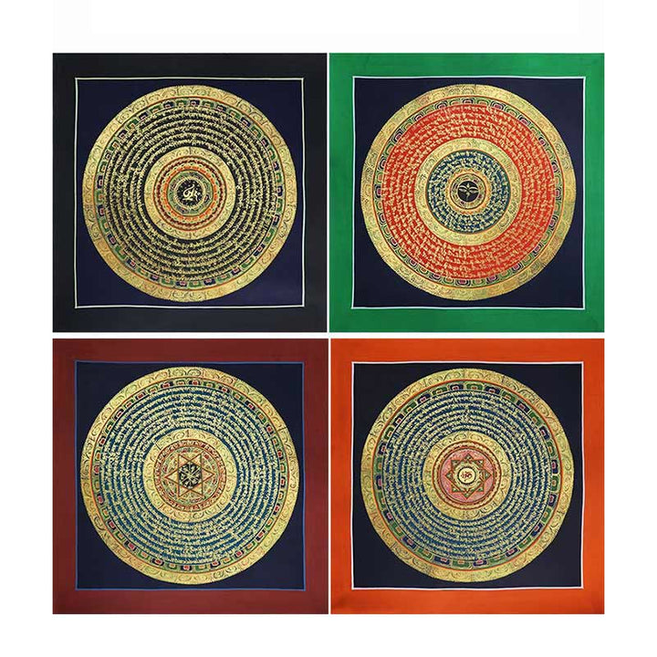 Caja ciega tibetana hecha a mano con pintura Thangka, bendición espiritual, patrón de Color aleatorio