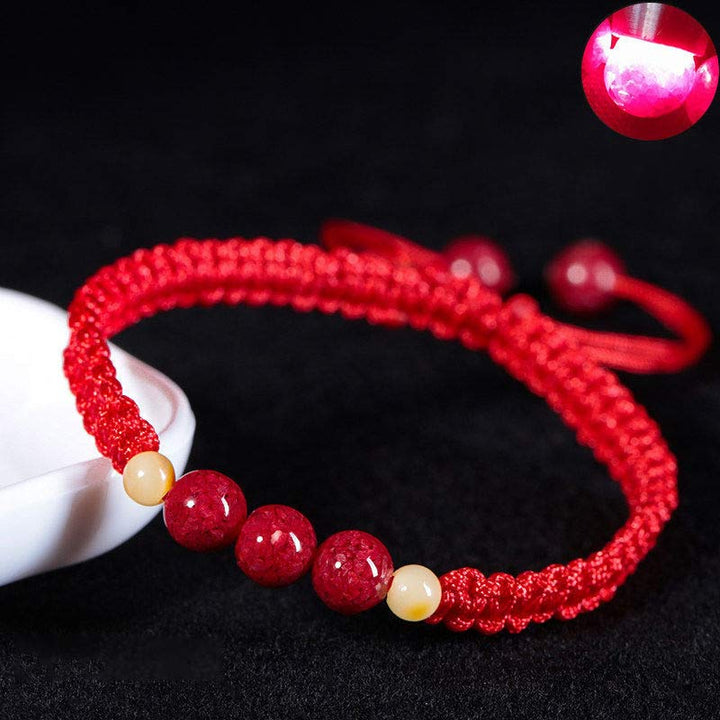 Pulsera de hilo rojo con bendición de cinabrio de Buddha Stones para niños