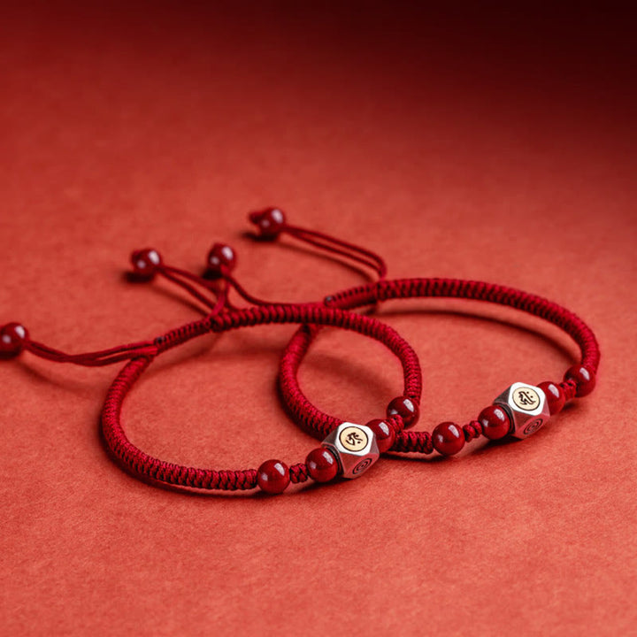 Pulsera de plata de ley 925 con Buddha Stones , zodíaco chino, Buda natal, cinabrio, calma