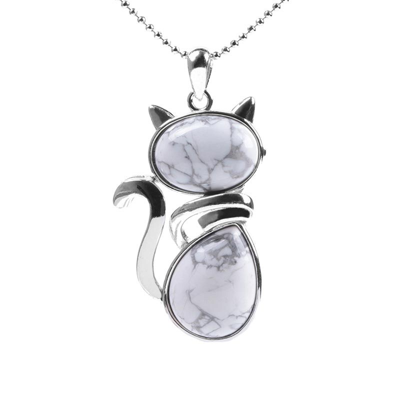 Colgante de collar de protección de cristal natural con diseño de gato de Buddha Stones - image 10