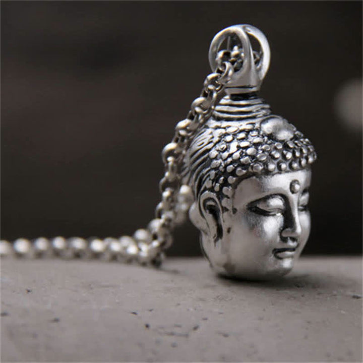 Collar con colgante de plata de ley 999 con Buddha Stones , Buda, demonio, serenidad - image 2