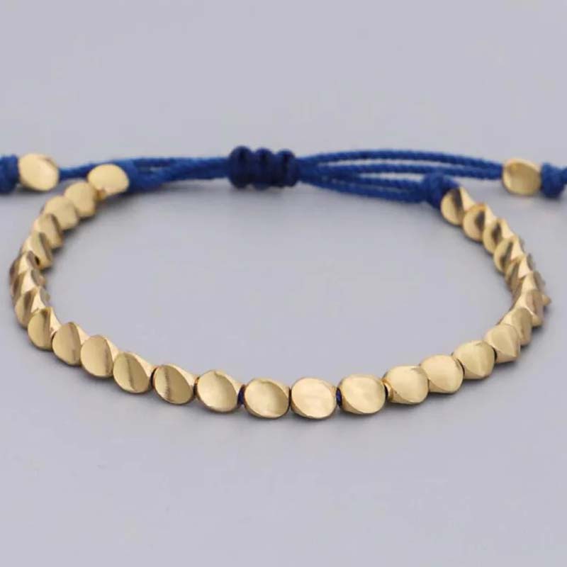 Juego de pulsera de la suerte con Buddha Stones, 3 piezas, cuentas de cobre tibetanas, protección curativa