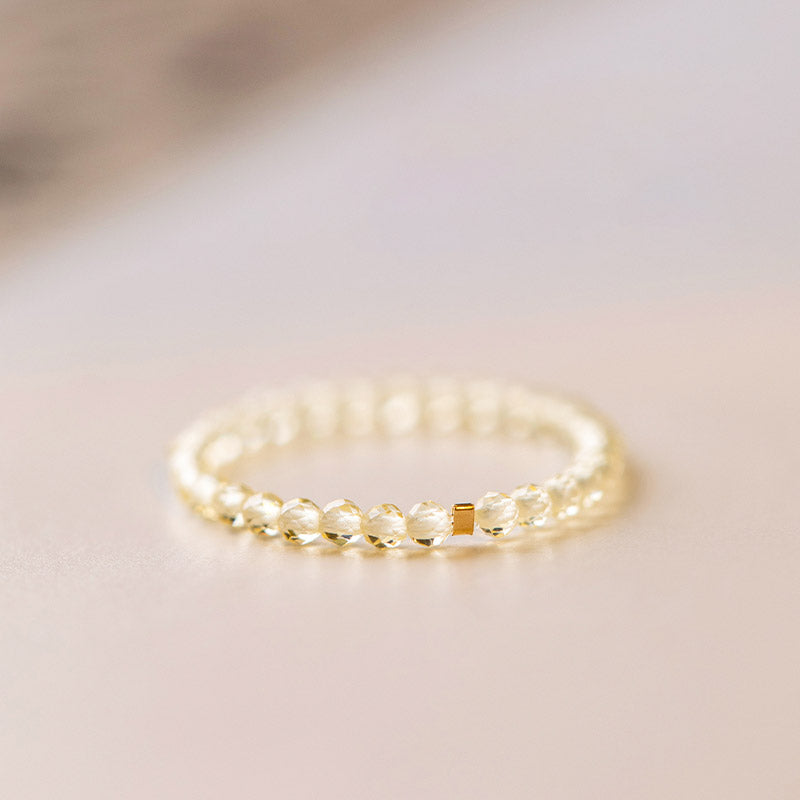 Anillo de prosperidad y felicidad con citrino natural de Buddha Stones